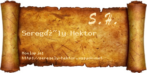 Seregély Hektor névjegykártya